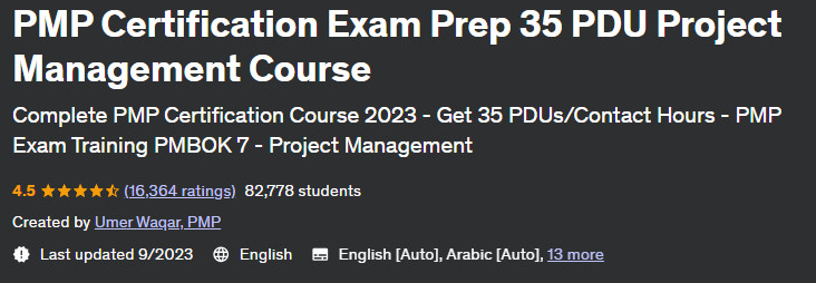 PMP Certification Exam Prep 35 PDU Project Management Course