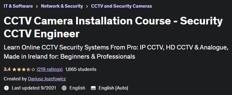 CCTV Training Course, IP Cameras Installation, CCTV Security