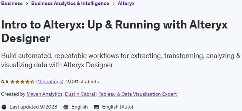 Intro to Alteryx: Up & Running with Alteryx Designer