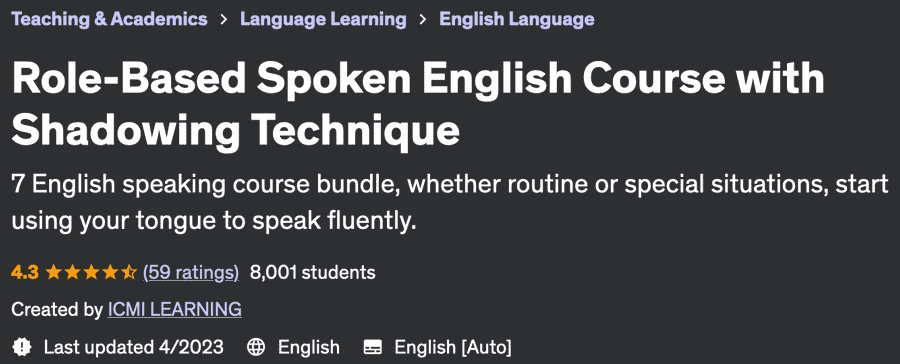 Role-Based Spoken English Course with Shadowing Technique