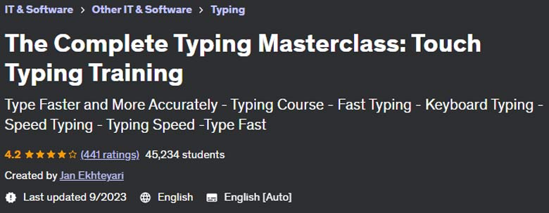 The Complete Typing Masterclass: Touch Typing Training