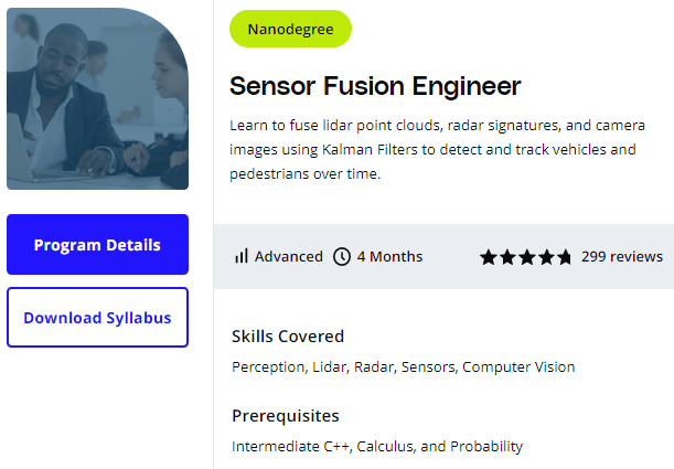 Become a Sensor Fusion Engineer