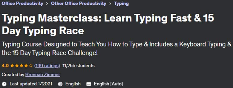 Typing Masterclass: Learn Typing Fast & 15 Day Typing Race