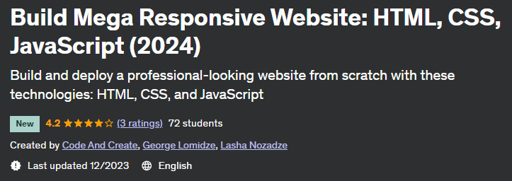 Build Mega Responsive Website: HTML CSS JavaScript (2024)