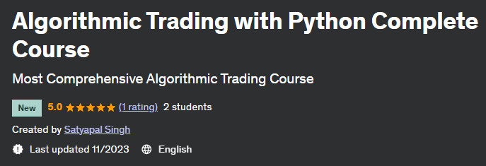 Algorithmic Trading with Python Complete Course