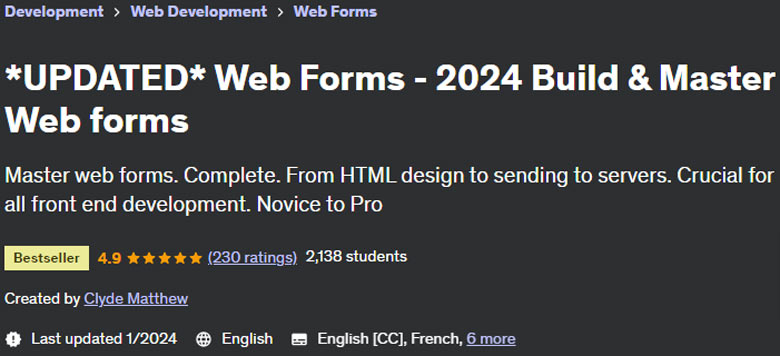 Web Forms - 2024 Build & Master Web forms