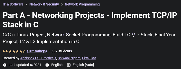 Part A - Networking Projects - Implement TCP/IP Stack in C