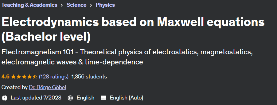 Electrodynamics based on Maxwell equations