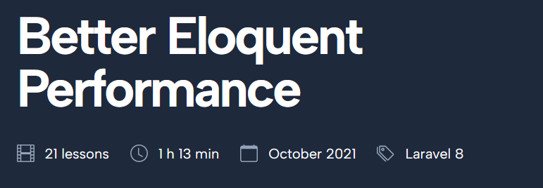 Better Eloquent Performance