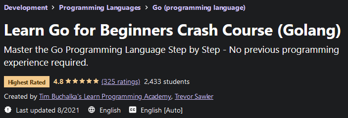 Learn Go for Beginners Crash Course (Golang)