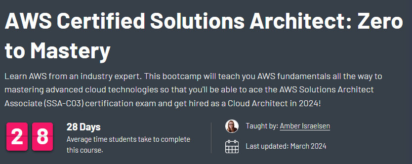 AWS Certified Solutions Architect: Zero to Mastery 