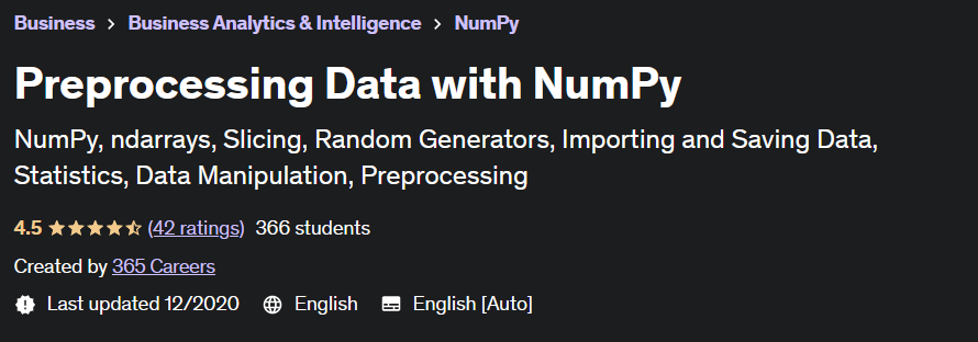 Preprocessing Data with NumPy