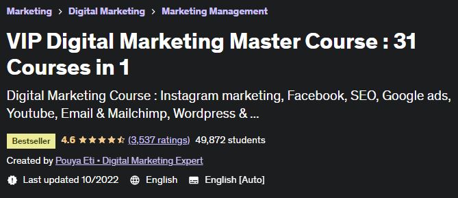 VIP Digital Marketing Master Course: 31 Courses in 1