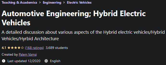 Automotive Engineering;  Hybrid Electric Vehicles