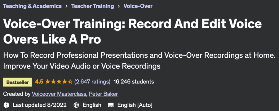 Voice-Over Training: Record And Edit Voice Overs Like A Pro