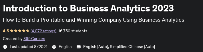 Introduction to Business Analytics 2023