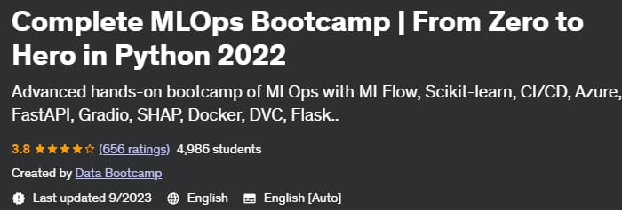 Complete MLOps Bootcamp _ From Zero to Hero in Python 2022