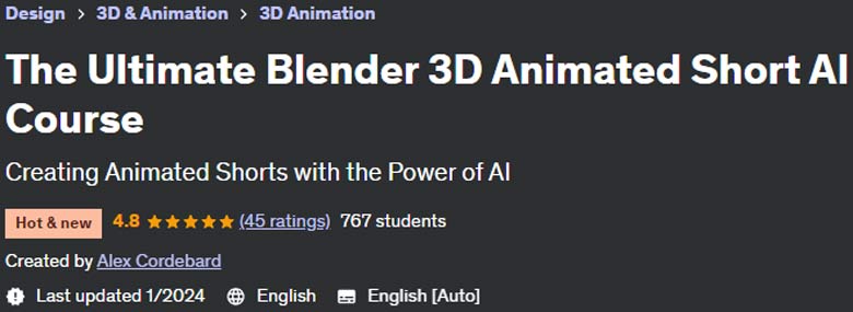 The Ultimate Blender 3D Animated Short AI Course