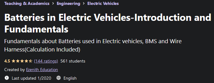 Batteries in Electric Vehicles-Introduction and Fundamentals