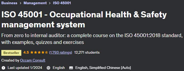 ISO 45001 - Occupational Health & Safety management system