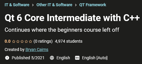 Qt 6 Core Intermediate with C++