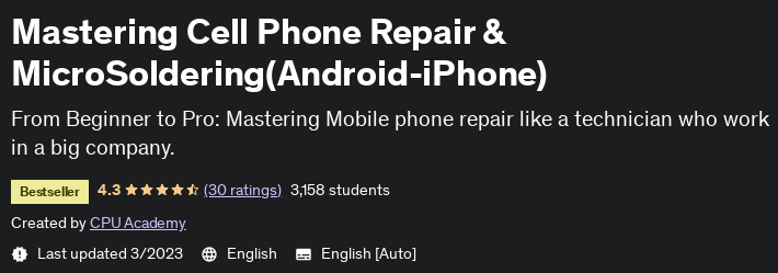 Mastering Cell Phone Repair & MicroSoldering(Android-iPhone)