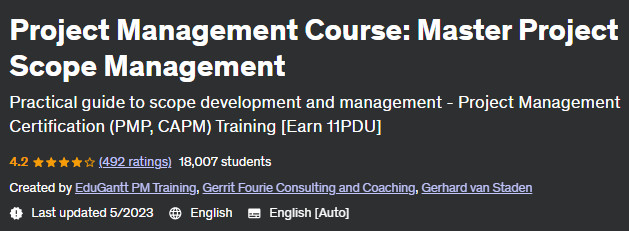 Project Management Course: Master Project Scope Management