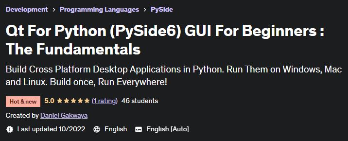 Qt For Python (PySide6) GUI For Beginners : The Fundamentals