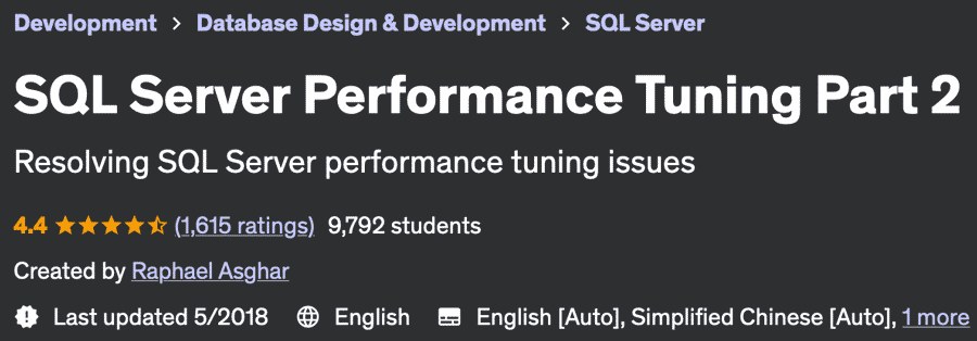 SQL Server Performance Tuning Part 2