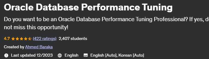 Oracle Database Performance Tuning