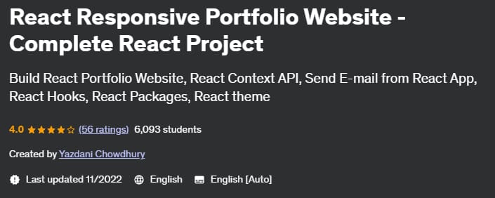 React Responsive Portfolio Website - Complete React Project