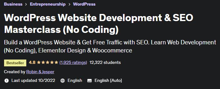 WordPress Website Development & SEO Masterclass (No Coding)