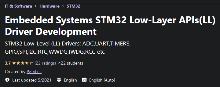 Embedded Systems STM32 Low-Layer APIs(LL) Driver Development