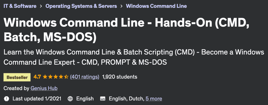Windows Command Line - Hands-On (CMD, Batch, MS-DOS)
