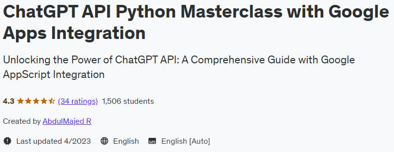 ChatGPT API Python Masterclass with Google Apps Integration