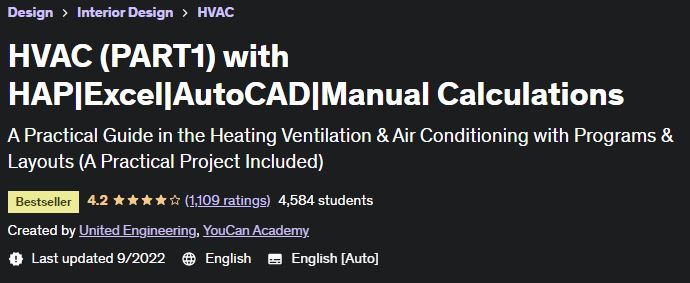 HVAC (PART1) with HAP|Excel|AutoCAD|Manual Calculations