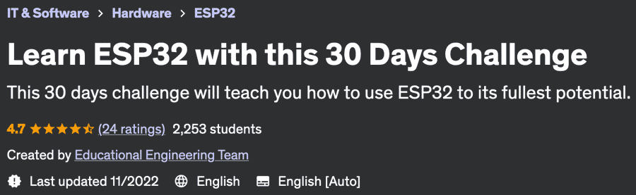 Learn ESP32 with this 30 Days Challenge