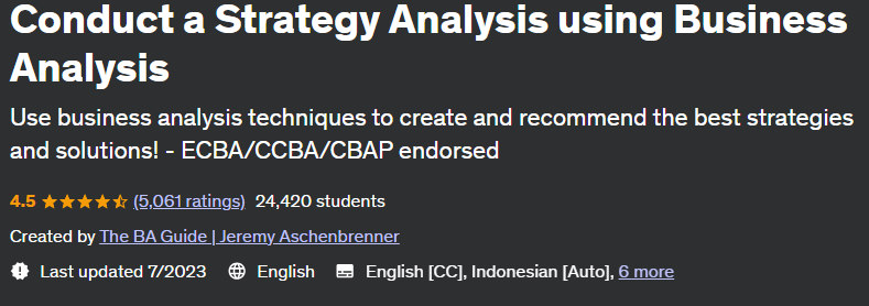 Conduct a Strategy Analysis using Business Analysis 