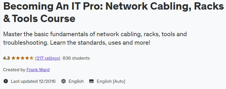 Becoming An IT Pro: Network Cabling Racks & Tools Course