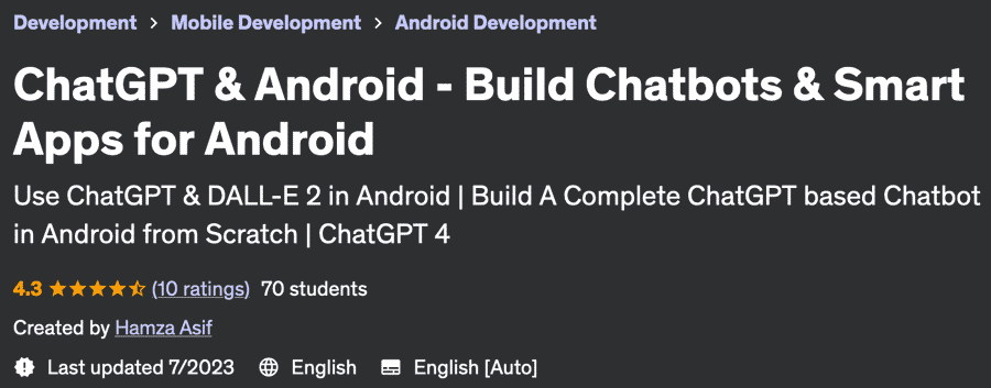 ChatGPT & Android - Build Chatbots & Smart Apps for Android