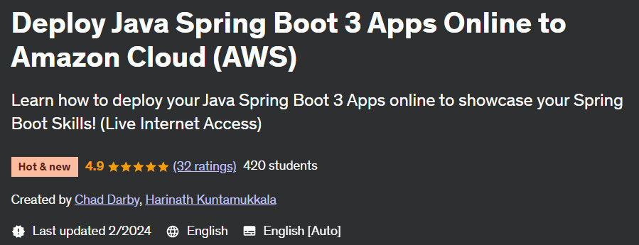 Deploy Java Spring Boot 3 Apps Online to Amazon Cloud (AWS)