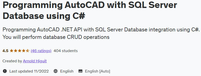 Programming AutoCAD with SQL Server Database using C#