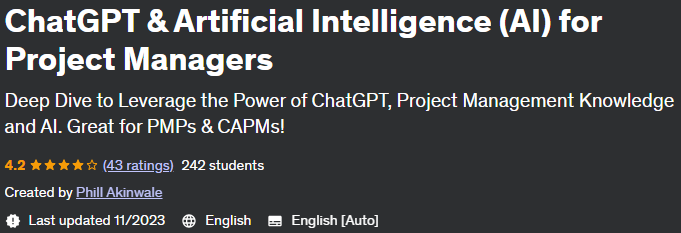 ChatGPT & Artificial Intelligence (AI) for Project Managers