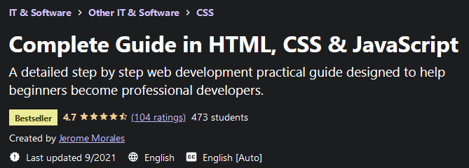 Complete Guide in HTML, CSS & JavaScript