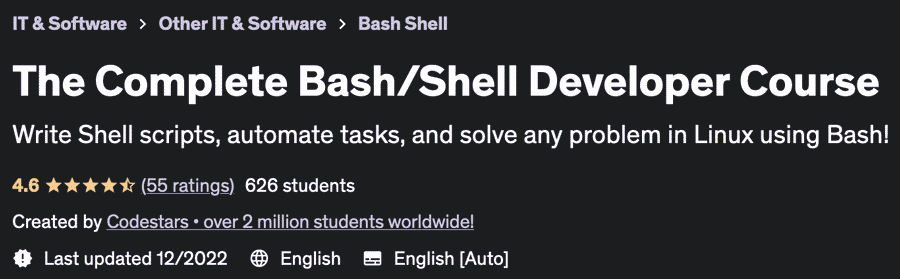 The Complete Bash/Shell Developer Course