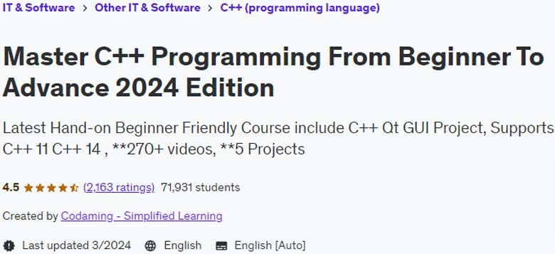 Master C++ Programming From Beginner To Advance 2024 Edition