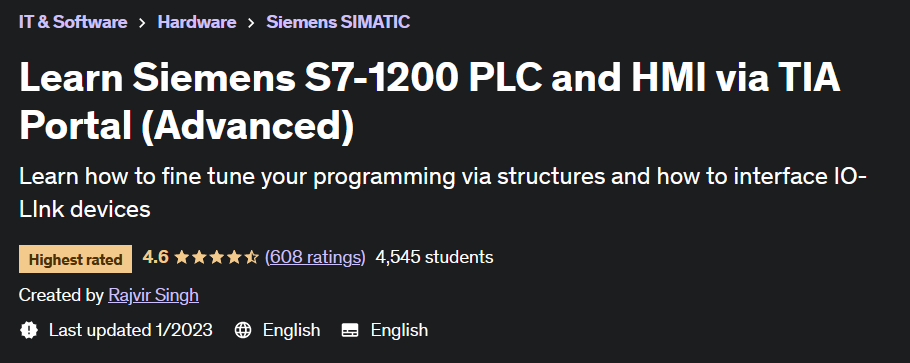 Learn Siemens S7-1200 PLC and HMI