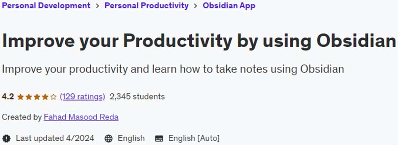 Improve your Productivity by using Obsidian