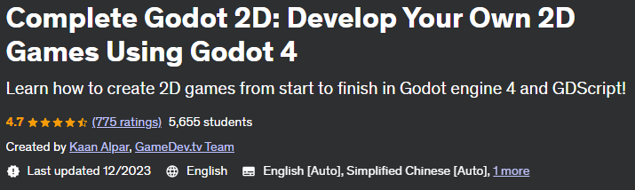 Complete Godot 2D: Develop Your Own 2D Games Using Godot 4