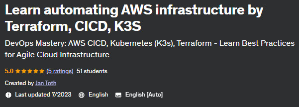 Learn automating AWS infrastructure by Terraform CICD K3S